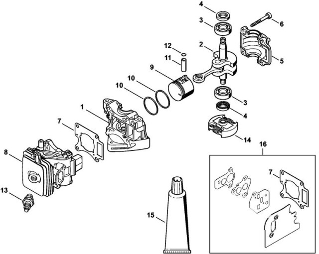 Stihl HS56CE Crankcase, Cylinder & Clutch Parts Stihl HS56CE